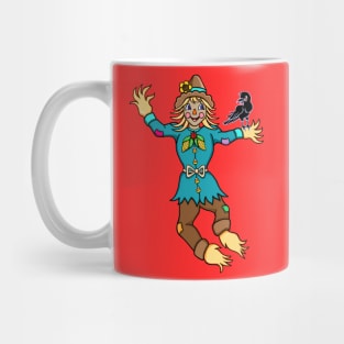 Cute Dancing Scarecrow and Crow Mug